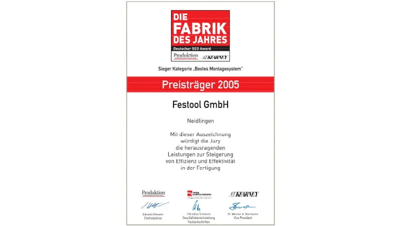 Festool Factory of the year 2005