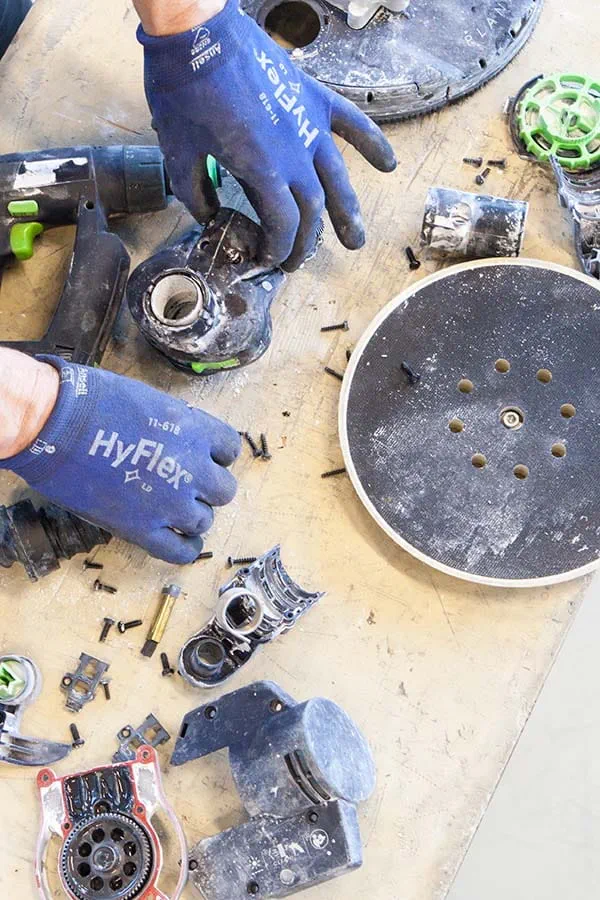 The Planex easy in the Festool service workshop