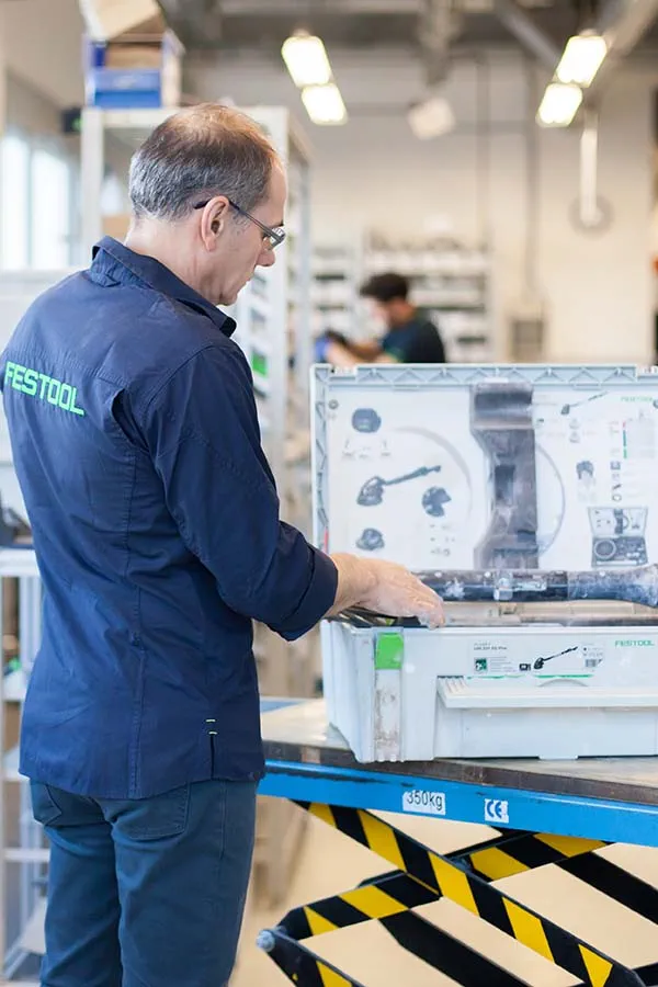 The Planex easy in the Festool service workshop