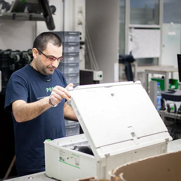 The Planex easy in the Festool service workshop