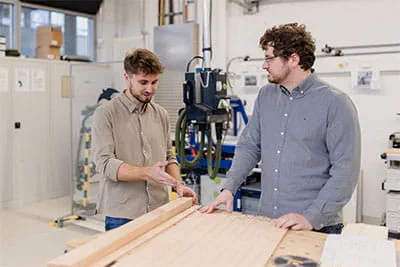 Development Engineer Marco Haible and Product Manager Jonas Wurster from Festool