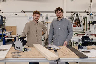 Development Engineer Marco Haible and Product Manager Jonas Wurster from Festool