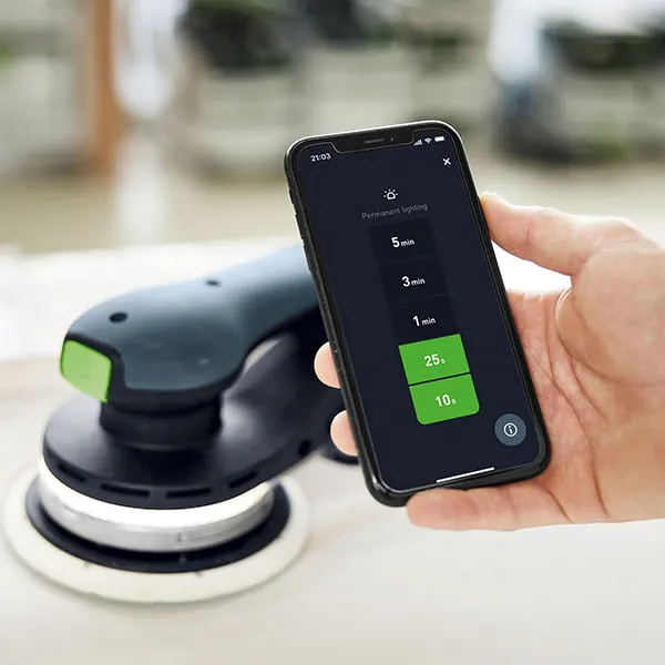 The Festool app in combination with a tool