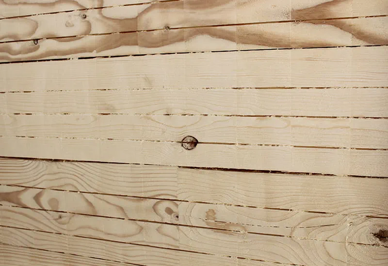 A piece of wood of the solid-wood house.