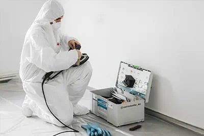 The RG 130 surface-restoration grinder is equipped with the appropriate diamond disc for removing the infested layers.