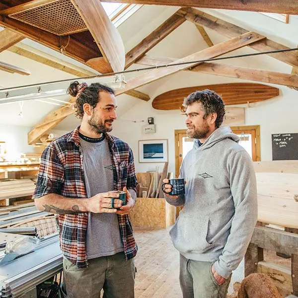 The founder of Lignum surfboards
