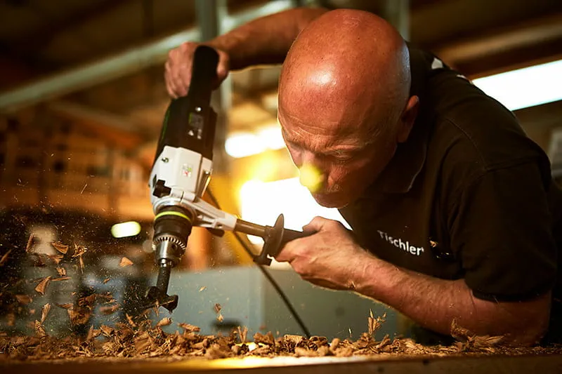 The Festool mobile dust extractor in operation